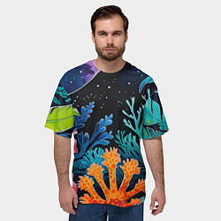 Футболка оверсайз мужская Космические кораллы, цвет: 3D-принт — фото 2