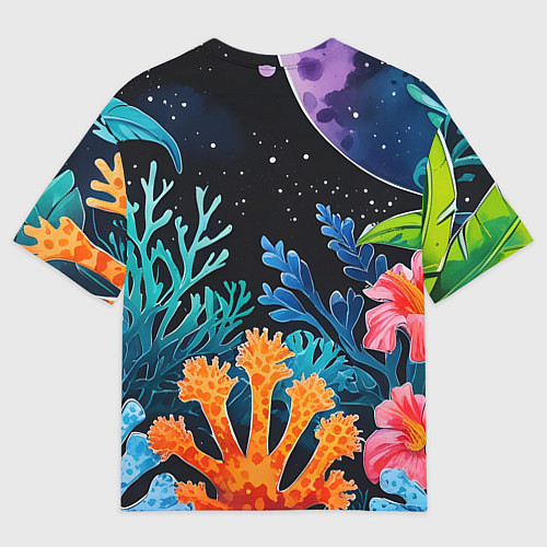 Мужская футболка оверсайз Космические кораллы / 3D-принт – фото 2