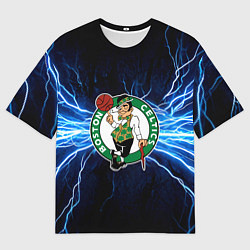 Мужская футболка оверсайз Бостон Селтикс и удар молнии
