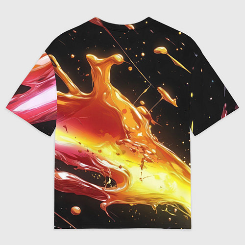 Мужская футболка оверсайз Динамичная краска текстура / 3D-принт – фото 2