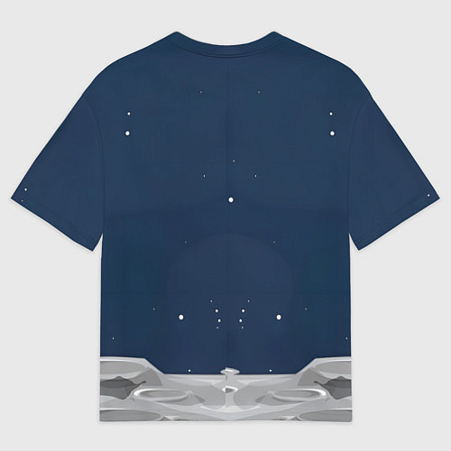 Мужская футболка оверсайз Капибара космонавт в космосе / 3D-принт – фото 2