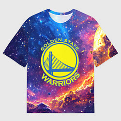 Мужская футболка оверсайз Голден Стэйт Уорриорз в космосе