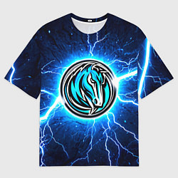 Мужская футболка оверсайз Даллас Маверикс в разрядах молний