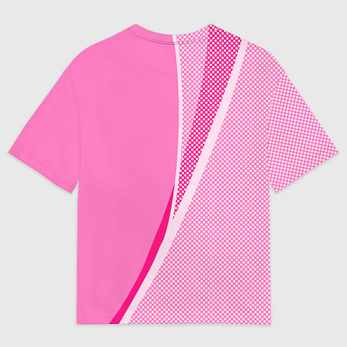 Мужская футболка оверсайз Sport розовый с полосой / 3D-принт – фото 2