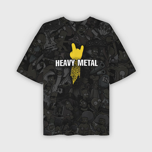 Мужская футболка оверсайз Heavy metal Гомер симпсон / 3D-принт – фото 2