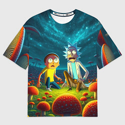 Футболка оверсайз мужская Rick and Morty on the fly agaric planet, цвет: 3D-принт