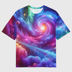 Футболка оверсайз мужская Neon space fantasy, цвет: 3D-принт