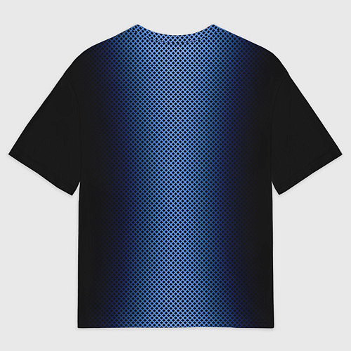 Мужская футболка оверсайз Чёрно-синий градиент по центру текстура / 3D-принт – фото 2