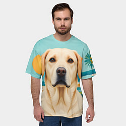 Футболка оверсайз мужская Лето и лабрадор, цвет: 3D-принт — фото 2