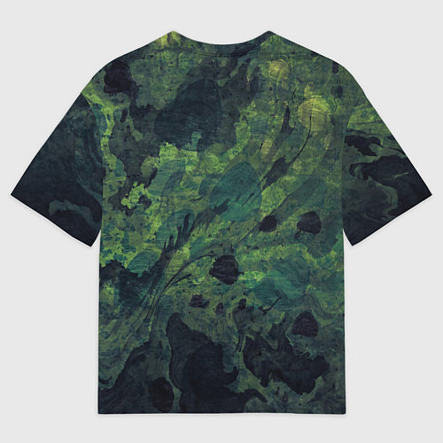 Мужская футболка оверсайз Абстракция - green camouflage background / 3D-принт – фото 2
