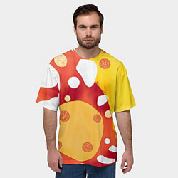 Футболка оверсайз мужская Теплая африканская абстракция, цвет: 3D-принт — фото 2
