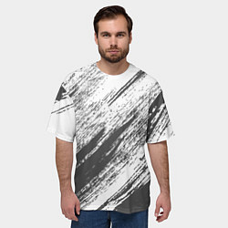 Футболка оверсайз мужская The color is gray and white, цвет: 3D-принт — фото 2