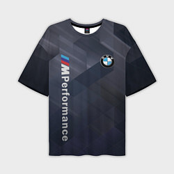 Футболка оверсайз мужская BMW black-grey, цвет: 3D-принт