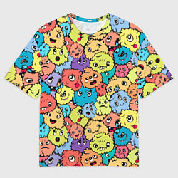 Футболка оверсайз мужская Милые монстрики пришельцы, цвет: 3D-принт