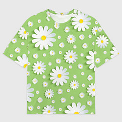 Футболка оверсайз мужская Ромашки бумажные, цвет: 3D-принт