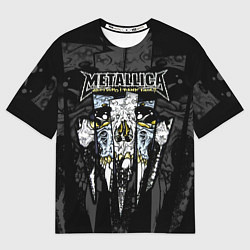 Мужская футболка оверсайз Metallica - skull with fangs