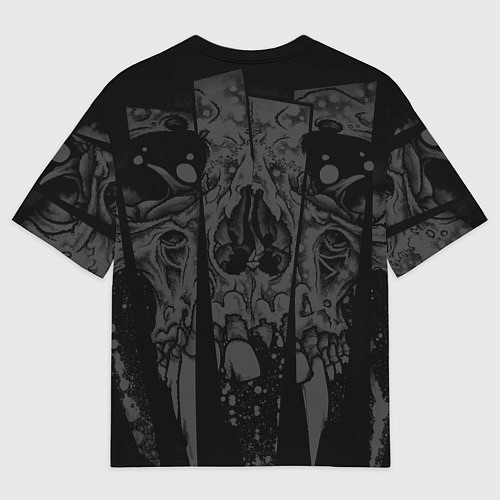 Мужская футболка оверсайз Metallica - skull with fangs / 3D-принт – фото 2