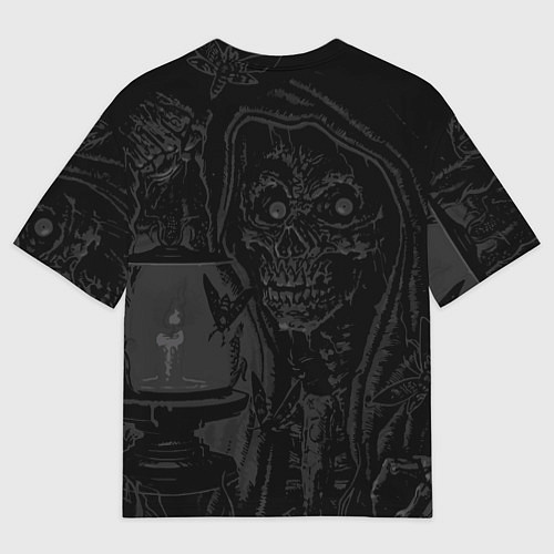 Мужская футболка оверсайз Metallica - skeleton with a lantern / 3D-принт – фото 2