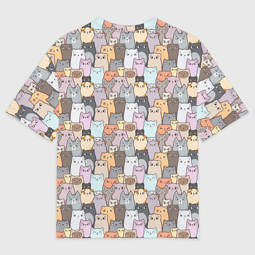 Мужская футболка оверсайз Котики / 3D-принт – фото 2