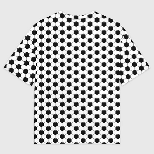 Мужская футболка оверсайз Текстура футбольного мяча / 3D-принт – фото 2