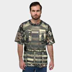 Футболка оверсайз мужская Бронежилет армейский - камуфляж, цвет: 3D-принт — фото 2