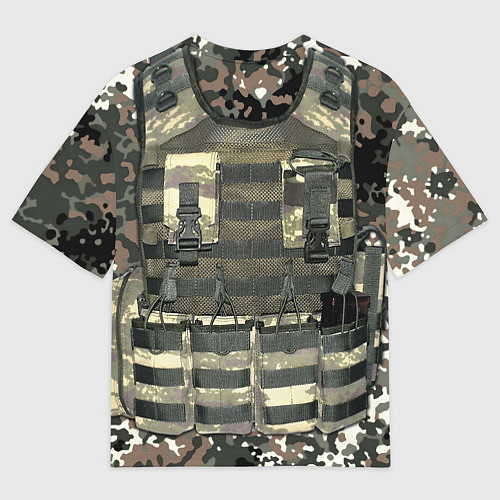 Мужская футболка оверсайз Бронежилет армейский - камуфляж / 3D-принт – фото 2