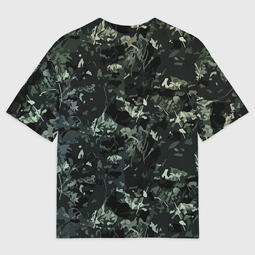 Мужская футболка оверсайз Медведь снайпер в лиственном камуфляже / 3D-принт – фото 2
