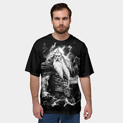 Футболка оверсайз мужская Перун бог громовержец, цвет: 3D-принт — фото 2