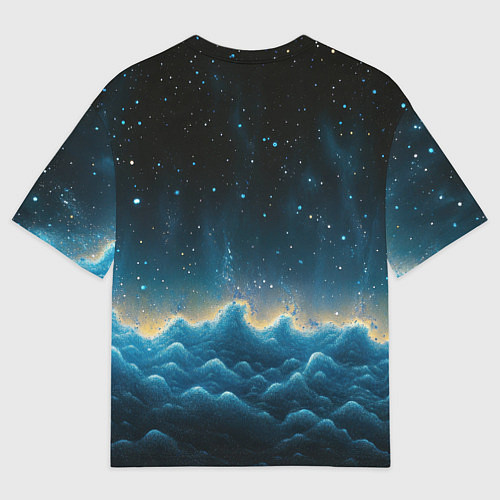 Мужская футболка оверсайз Облака и черное небо текстура / 3D-принт – фото 2