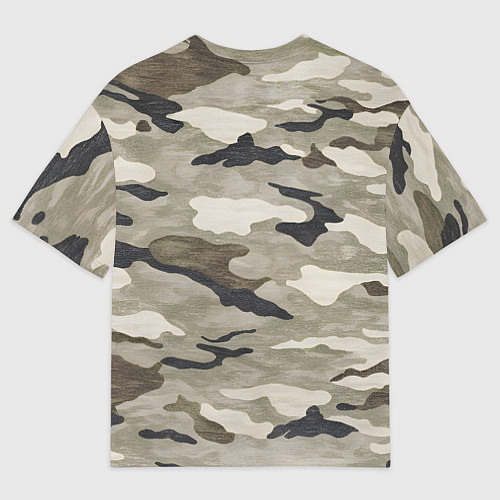 Мужская футболка оверсайз Песочный камуфляж / 3D-принт – фото 2