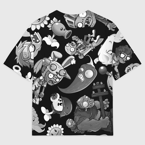 Мужская футболка оверсайз Растения против зомби персонажи / 3D-принт – фото 2