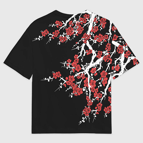 Мужская футболка оверсайз Корпус бойни демонов - цветущая сакура / 3D-принт – фото 2