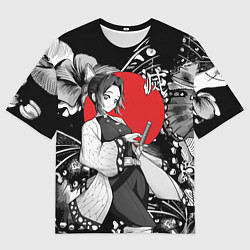 Мужская футболка оверсайз Шинобу Кочо бабочка - убийца демонов