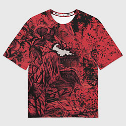 Футболка оверсайз мужская Красный веном текстура Карнажа, цвет: 3D-принт