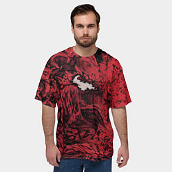 Футболка оверсайз мужская Красный веном текстура Карнажа, цвет: 3D-принт — фото 2
