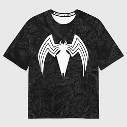 Футболка оверсайз мужская Знак венома с текстурой симбиота, цвет: 3D-принт