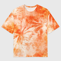 Мужская футболка оверсайз Оранжевый тай-дай пятна