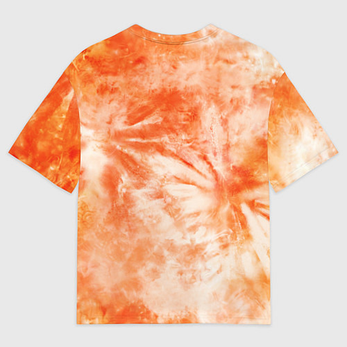 Мужская футболка оверсайз Оранжевый тай-дай пятна / 3D-принт – фото 2
