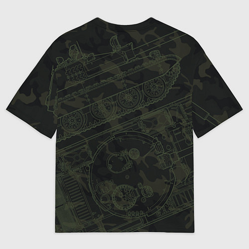 Мужская футболка оверсайз Советский средний танк Т-62 / 3D-принт – фото 2