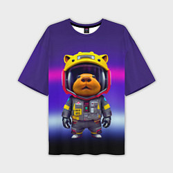Футболка оверсайз мужская Baby capybara - cyberpunk, цвет: 3D-принт