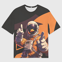Мужская футболка оверсайз Птичий астронавт