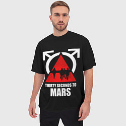 Футболка оверсайз мужская 30 Seconds to Mars - poster, цвет: 3D-принт — фото 2