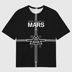 Футболка оверсайз мужская 30 Seconds to Mars - poster, цвет: 3D-принт