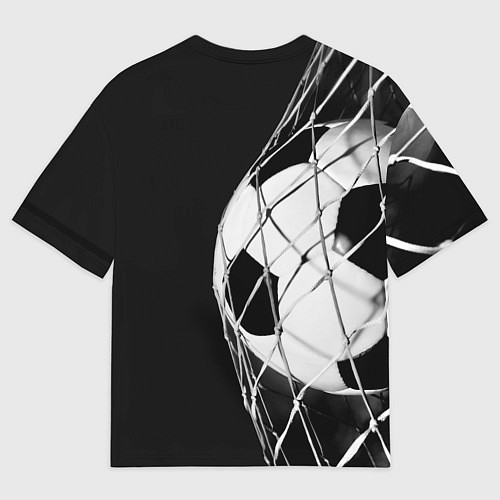 Мужская футболка оверсайз Футбольный мяч в сетке ворот / 3D-принт – фото 2