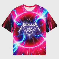 Мужская футболка оверсайз Metallica - neon glow