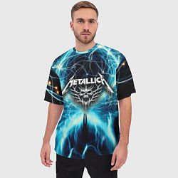 Футболка оверсайз мужская Neon glow - Metallica, цвет: 3D-принт — фото 2