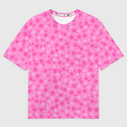 Футболка оверсайз мужская Малиново розовые пузыри и горохи, цвет: 3D-принт