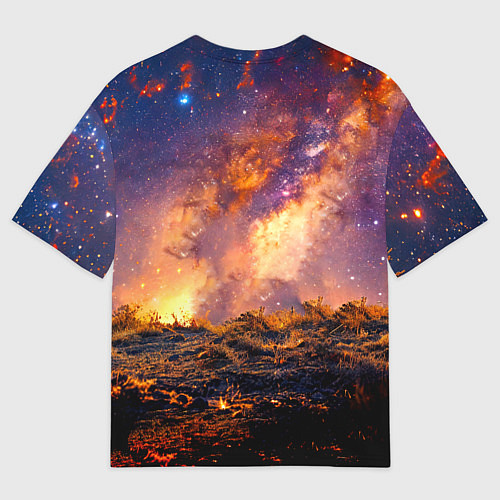 Мужская футболка оверсайз Скотч-терьер в космосе / 3D-принт – фото 2