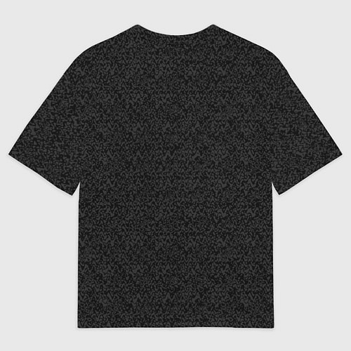 Мужская футболка оверсайз Чёрный с серым тёмный текстурированный / 3D-принт – фото 2