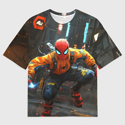 Мужская футболка оверсайз Человек паук бежит